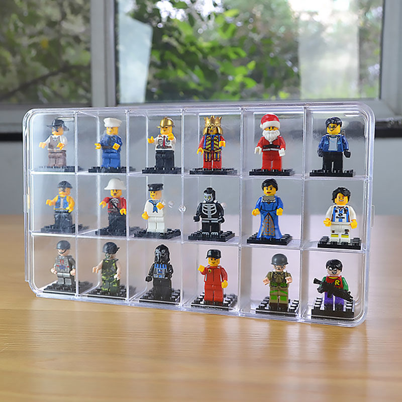18 شبكة صندوق عرض أكريليك لتخز - مراجعة Lego Minifigure Holder وسعره