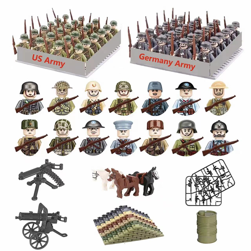 24 قطعة/دفعة WW2 شخصية عسكرية  - مراجعة Lego Minifigure Holder وسعره